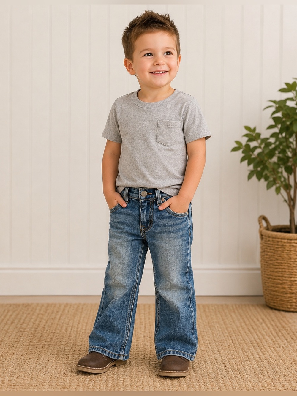 OshKosh B’gosh Boys 3T Bootcut Jeans Medium Wash Denim